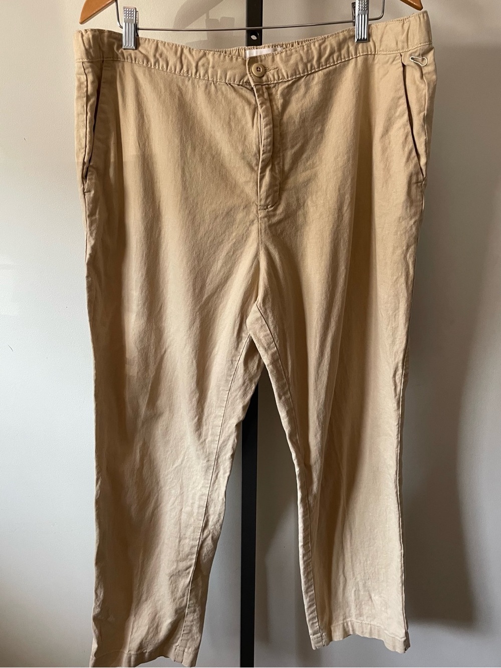Hudson North Linen Cotton Blend Trouser Pants Beige Khaki Tan Mens 36x30